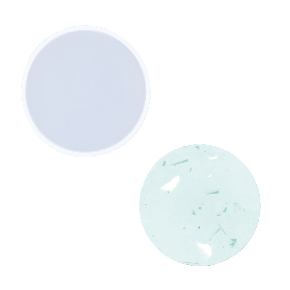 Silikonform zur Herstellung von einem Untersetzer mit Gießpulver wie Jesmonite, Keraflott und Raysin.