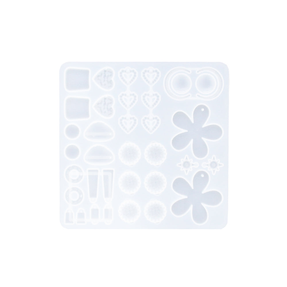 Silikonform zur Herstellung von Ohrringen mit Gießpulver wie Jesmonite, Keraflott und Raysin.