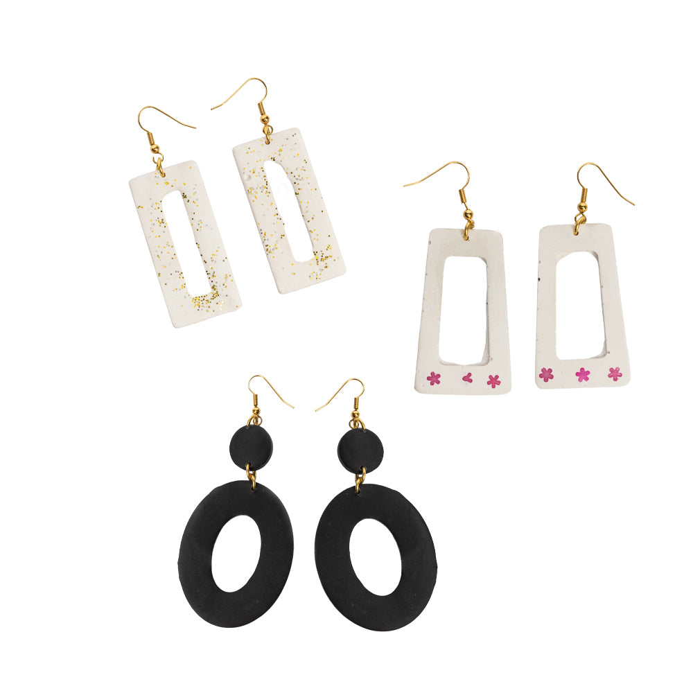 Silikonform zur Herstellung von Ohrringen mit Gießpulver wie Jesmonite, Keraflott und Raysin.