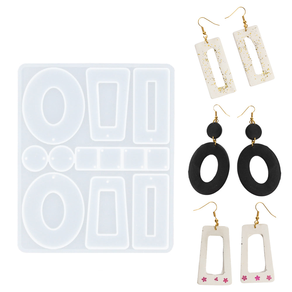 Silikonform zur Herstellung von Ohrringen mit Gießpulver wie Jesmonite, Keraflott und Raysin.