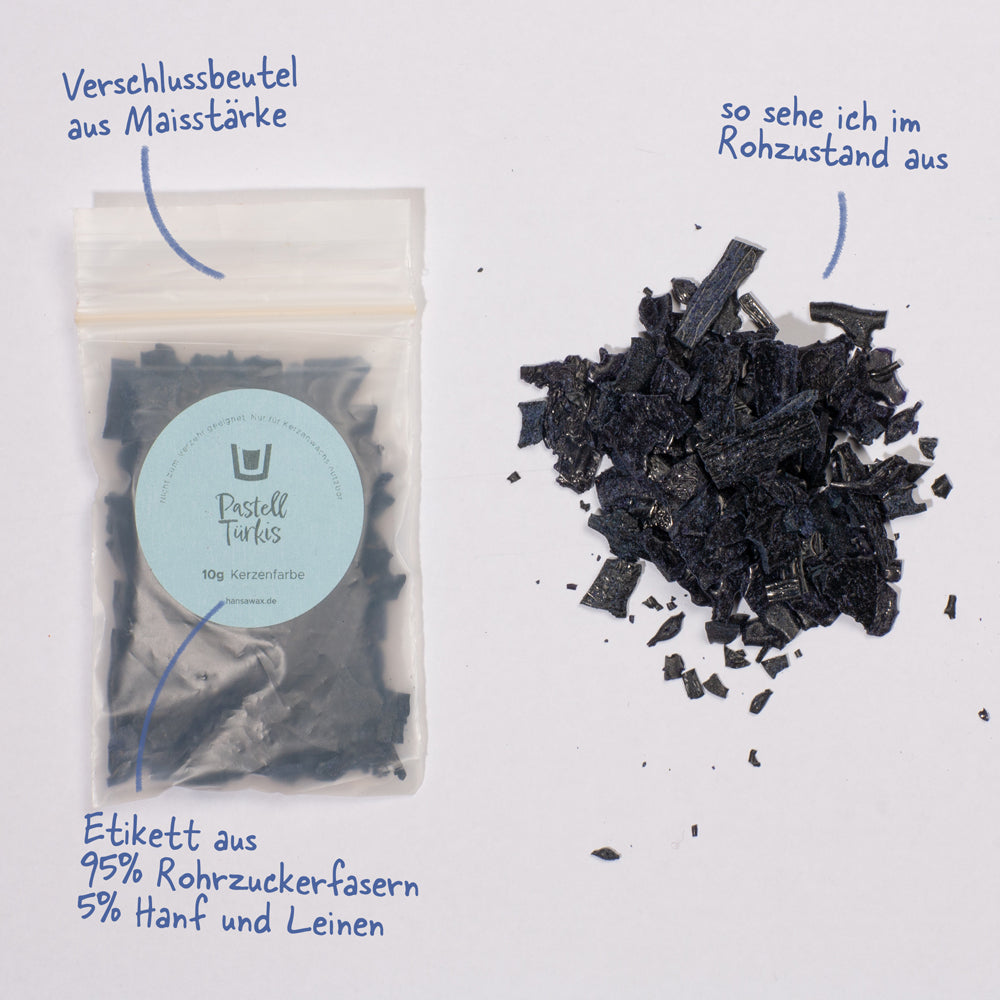 Candle color pastel turquoise