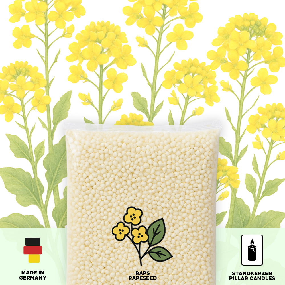 Rapeseed wax pastilles for pillar candles