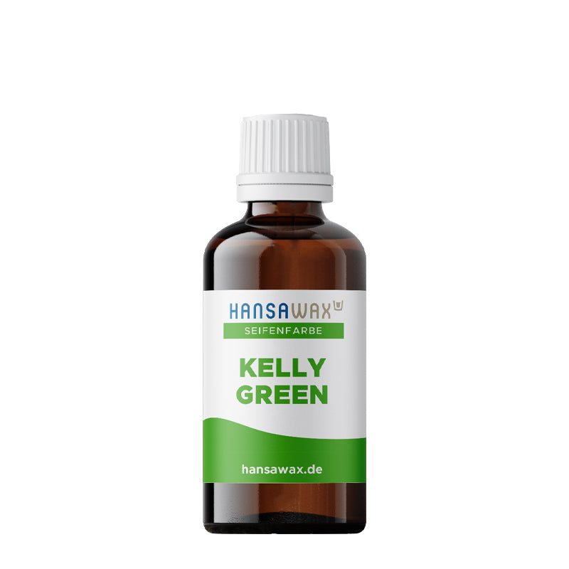 Couleur du savon : vert Kelly.