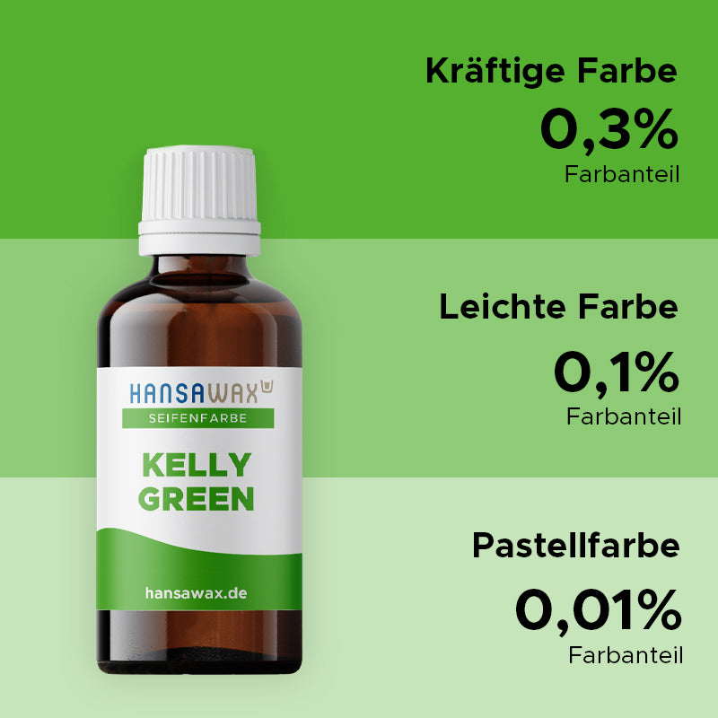 Couleur du savon : vert Kelly.