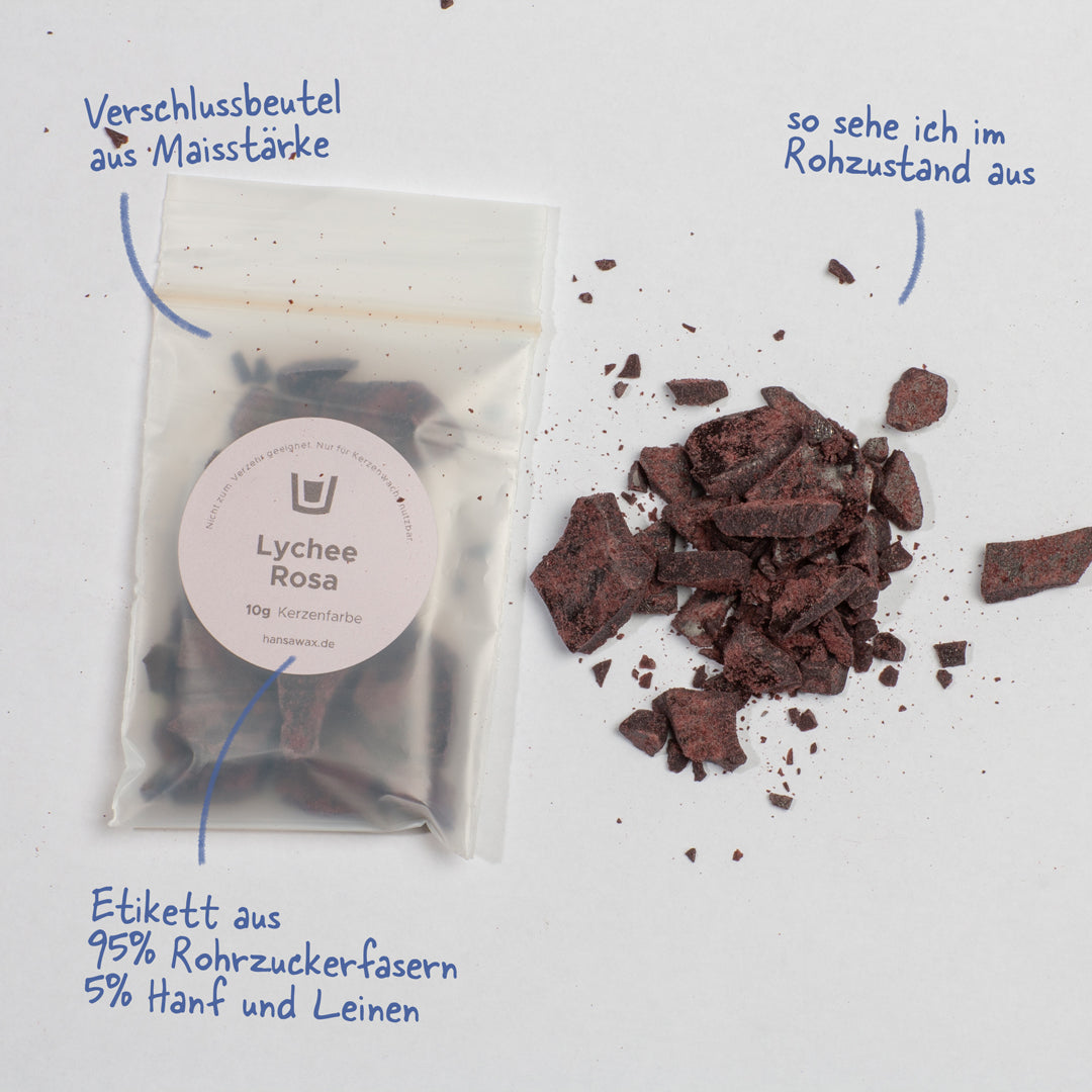 Bougie couleur litchi rose