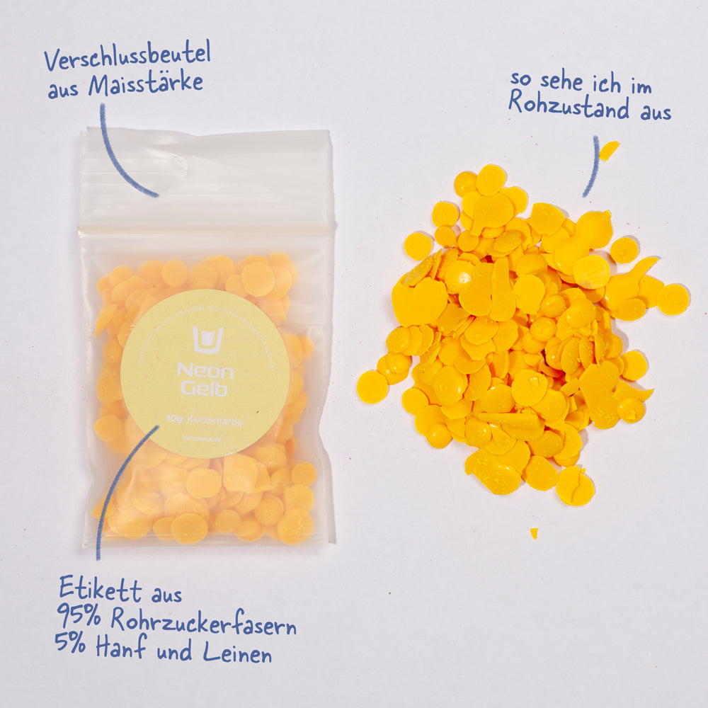 Couleur de bougie jaune fluo