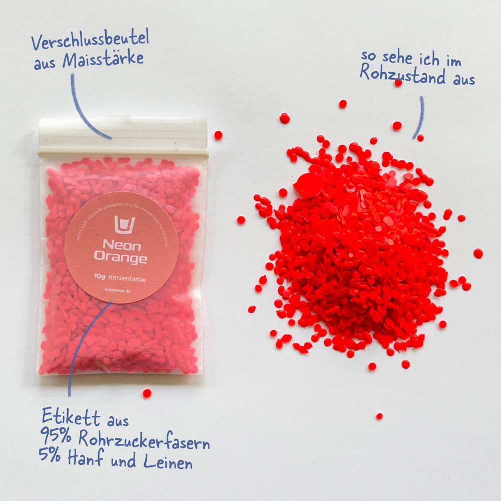 Couleur de bougie orange fluo