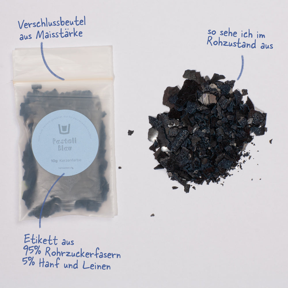 Candle color pastel blue