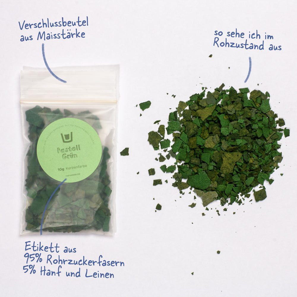 Candle color pastel green