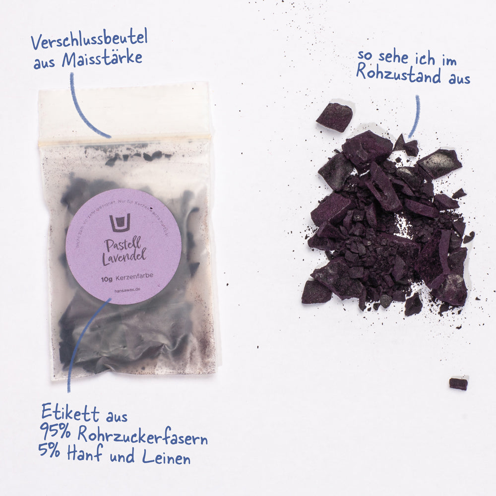 Candle color pastel lavender
