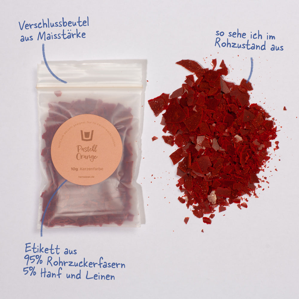 Couleur de bougie orange pastel