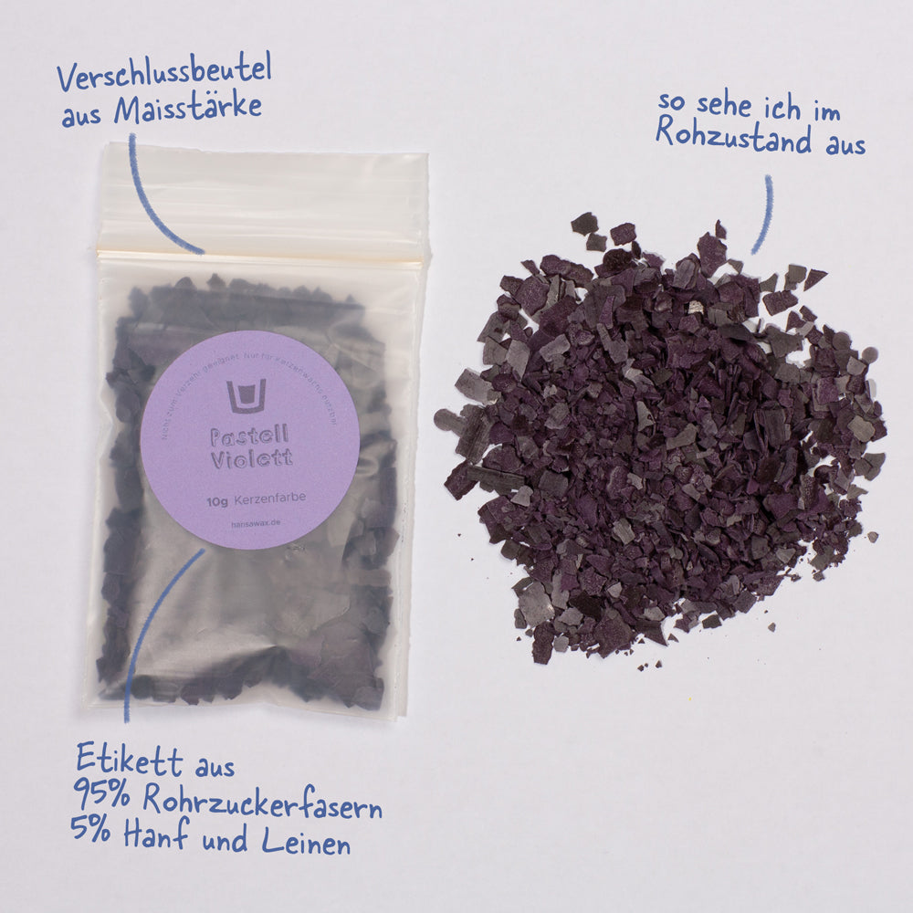 Candle color pastel purple