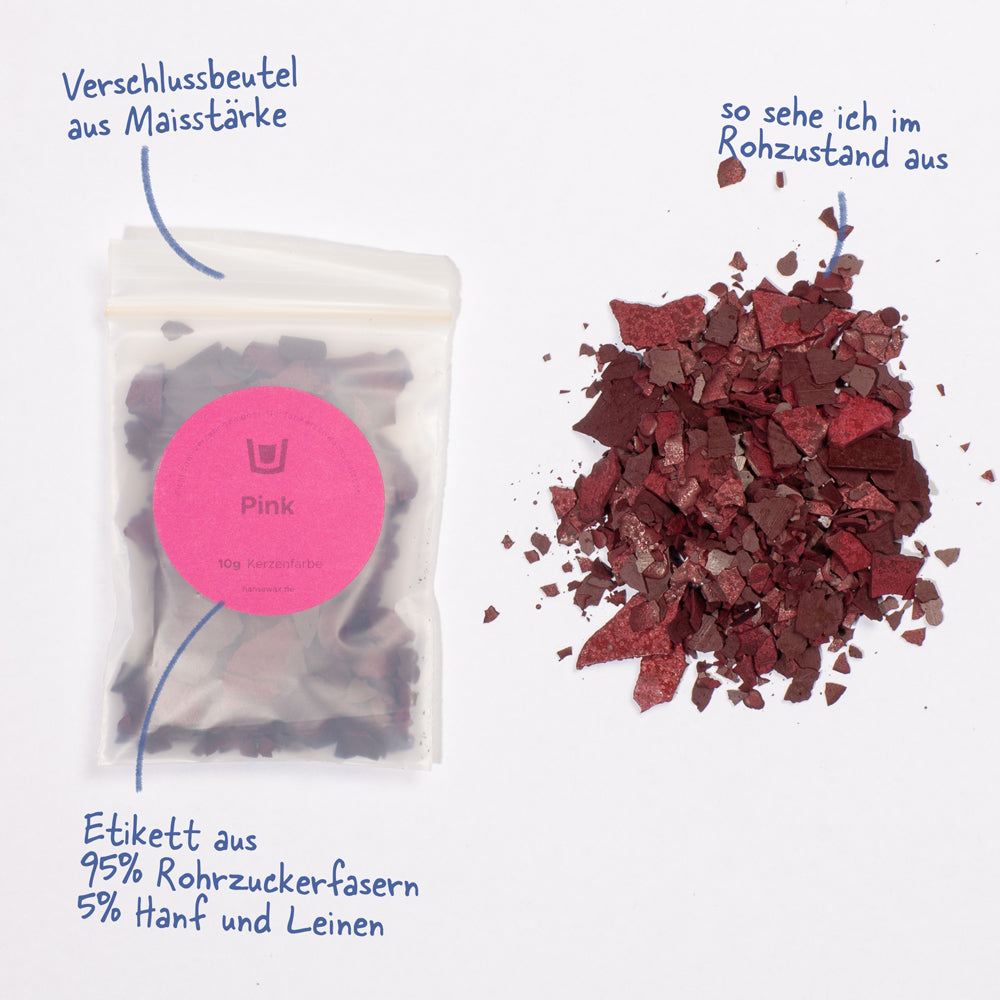 Couleur de bougie rose