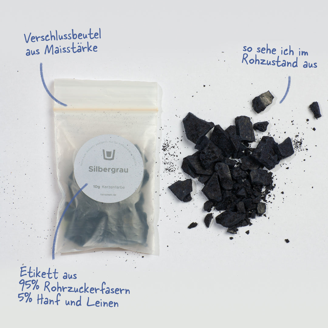 Couleur de la bougie gris argenté