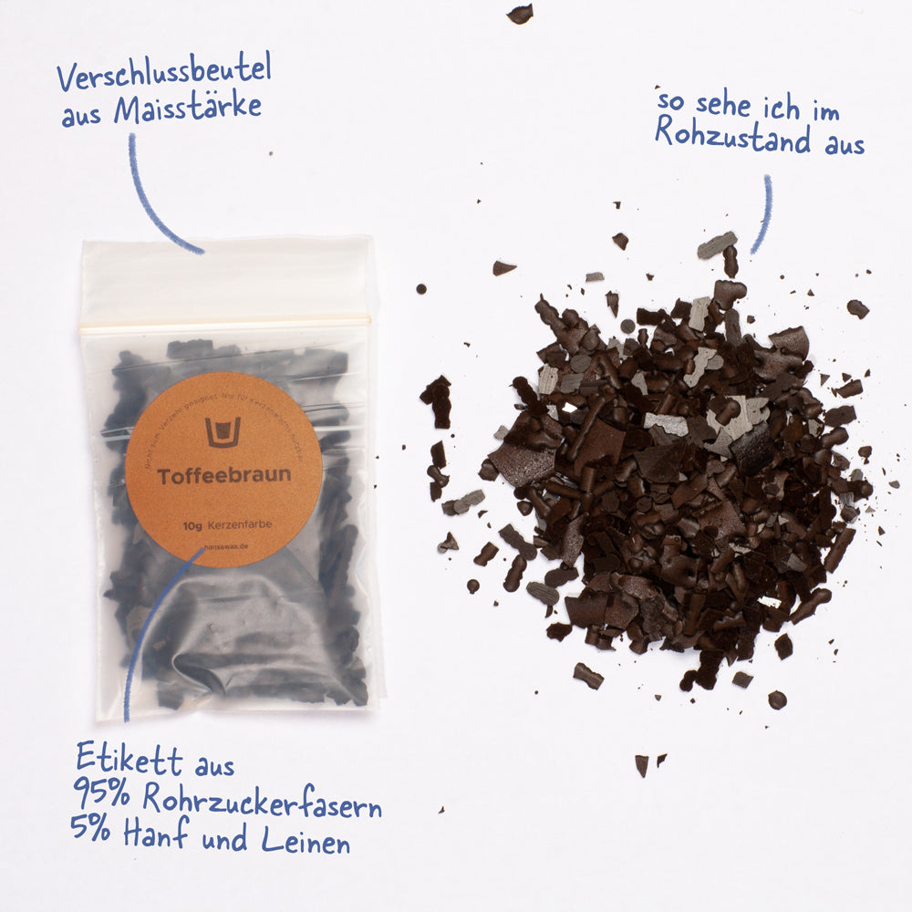 Kerzenfarbe Toffeebraun