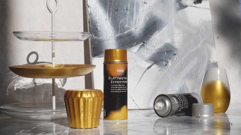 Effektspray Blattmetall Gold für Jesmonite, Keraflott und Raysin