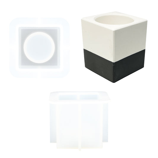 Moule en silicone : Photophore en forme de cube M