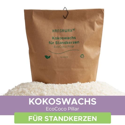 Kokoswachs für Standkerzen 'EcoCoco Pillar'