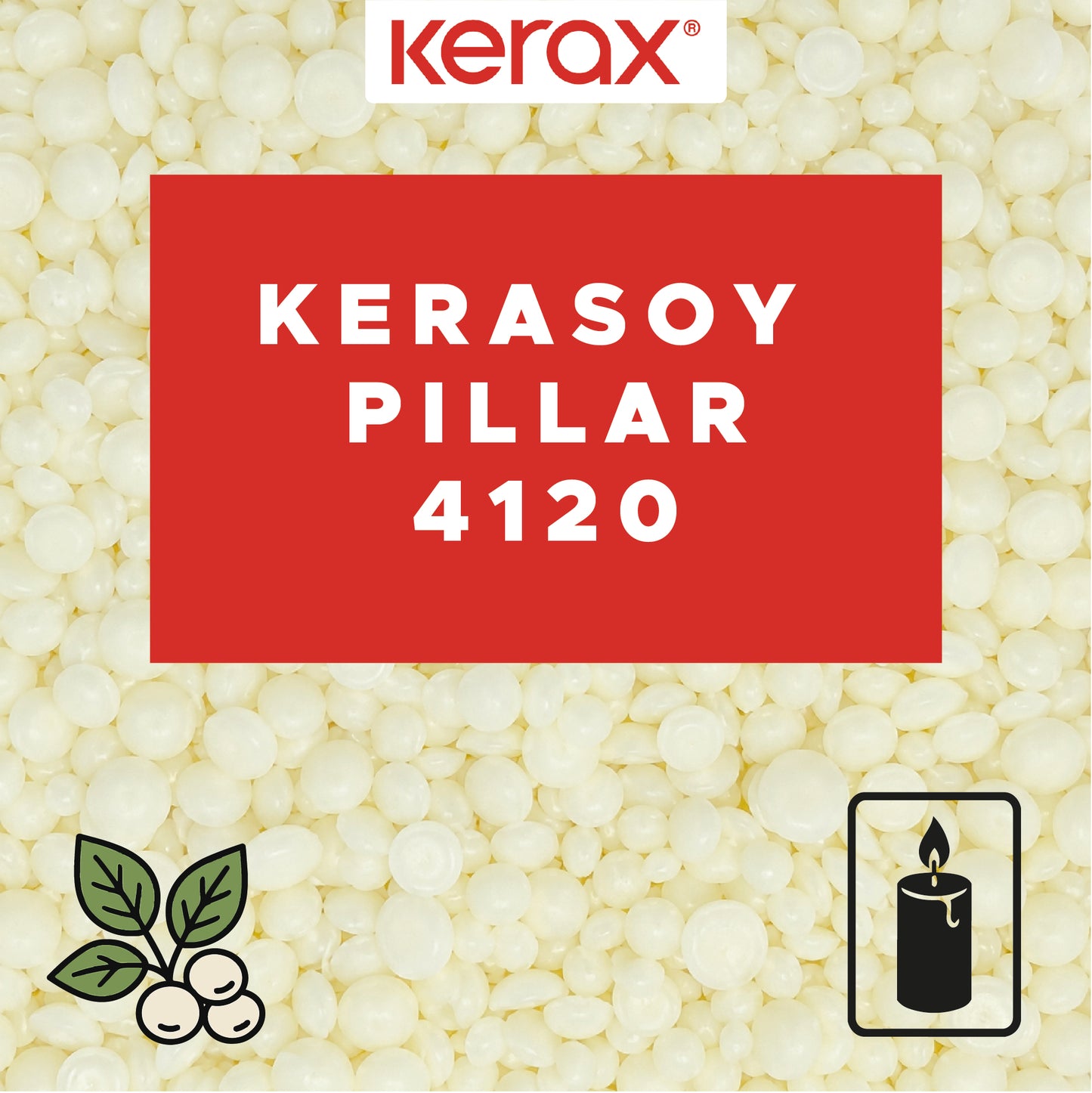 Kerax Kerasoy Pillar 4120 Sojawachs für Standkerzen