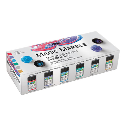 Magic Marble Marmorierfarben Set: Metallic